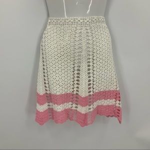 Vintage hand crocheted BoHo granny core apron OS